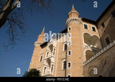 Urbino, Palazzo Ducale, Palazzo Ducale, Urbino, Marken, Italien Stockfoto