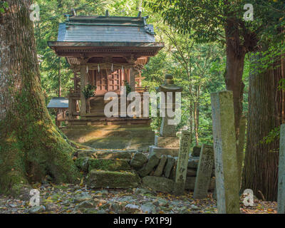 Osaki Hachiman Schrein, henro Keine michi Trail, Shikoku 88 Tempel Pilgerfahrt, Stadt Saijo, Ehime, Japan Stockfoto