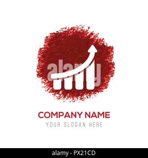 Business graph icon-Rot Aquarell Kreis Splash Stock Vektor