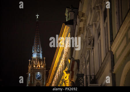 Der Name der Kirche, auch als Novi Sad katholische Kathedrale während des Abends bekannt. Diese Kathedrale ist eines der wichtigsten Wahrzeichen von Novi S Stockfoto