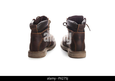 Mann Ankle Boots, braune Farbe und Nubukleder Stockfoto