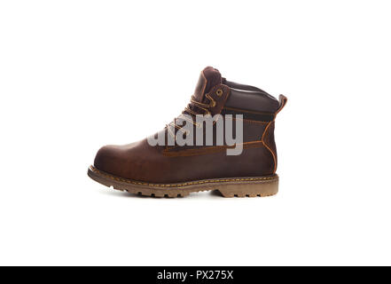 Mann Ankle Boots, braune Farbe und Nubukleder Stockfoto