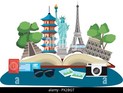 Welt Wahrzeichen Symbol Stock Vektor