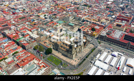 Die Kathedrale Metropolitana oder der Metropolitan Kathedrale, Zocalo, Mexiko City, Mexiko Stockfoto