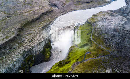 Dettifoss, ein Wasserfall in den Nationalpark Vatnajökull, leistungsfähigsten in Europa, Nordost, Island Stockfoto