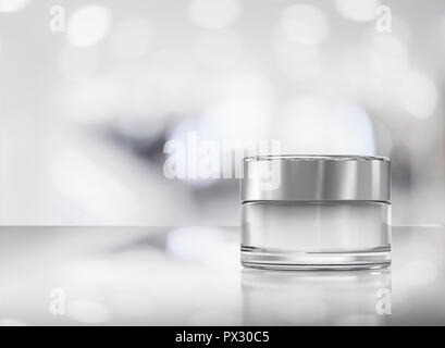 3D-Rendering kosmetische creaam Topf oder Container mit Deckel Stockfoto