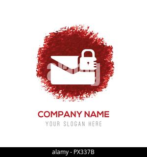 Nachricht secure Symbol - Rot Aquarell Kreis Splash Stock Vektor