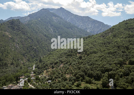 Berge rund um die Stadt von Corte. Góry w okolicy miasta Corte. Stockfoto