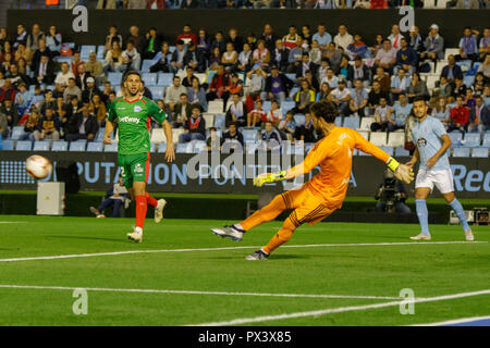 Vigo, Spanien. 20 Okt, 2018. La Liga Match zwischen Real Club Celta de Vigo und Deportivo Alaves in Balaidos Stadium; Vigo, Endstand 0-1. Credit: Brais Seara/Alamy leben Nachrichten Stockfoto