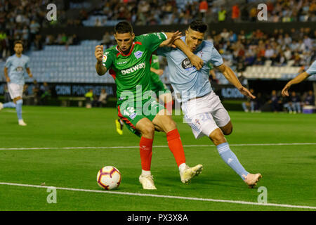 Vigo, Spanien. 20 Okt, 2018. La Liga Match zwischen Real Club Celta de Vigo und Deportivo Alaves in Balaidos Stadium; Vigo, Endstand 0-1. Credit: Brais Seara/Alamy leben Nachrichten Stockfoto