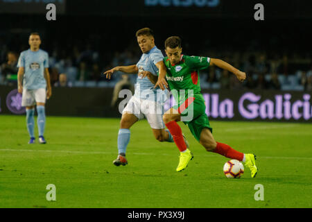 Vigo, Spanien. 20 Okt, 2018. La Liga Match zwischen Real Club Celta de Vigo und Deportivo Alaves in Balaidos Stadium; Vigo, Endstand 0-1. Credit: Brais Seara/Alamy leben Nachrichten Stockfoto