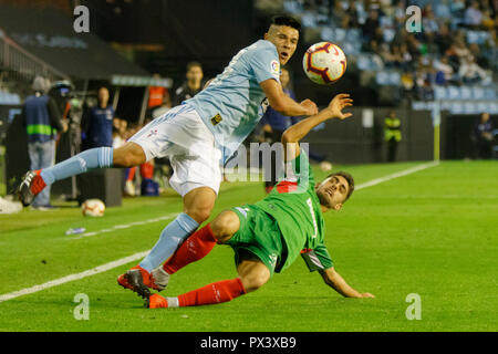 Vigo, Spanien. 20 Okt, 2018. La Liga Match zwischen Real Club Celta de Vigo und Deportivo Alaves in Balaidos Stadium; Vigo, Endstand 0-1. Credit: Brais Seara/Alamy leben Nachrichten Stockfoto