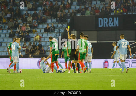 Vigo, Spanien. 20 Okt, 2018. La Liga Match zwischen Real Club Celta de Vigo und Deportivo Alaves in Balaidos Stadium; Vigo, Endstand 0-1. Credit: Brais Seara/Alamy leben Nachrichten Stockfoto