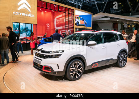 PARIS - Okt 2, 2018: Neue Citroen C5 Aircross SUV-Auto auf der Paris Motor Show präsentiert. Stockfoto