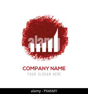 Business graph icon-Rot Aquarell Kreis Splash Stock Vektor