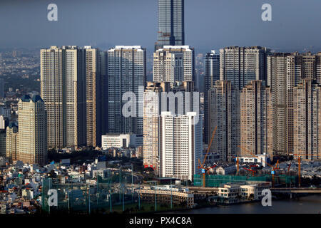 Stadtbild von Ho Chin Minh Skyline. Ho Chi Minh City (Saigon). Vietnam. Stockfoto