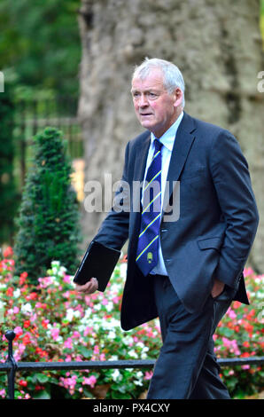 Glyn Davies MP (Con: Montgomeryshire) kommt während einer langen kabinettssitzung zu discus Brexit, Downing Street 16. Oktober 2018 Stockfoto