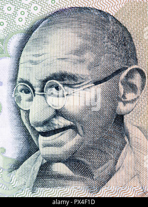 Mahatma Gandhi Portrait von Indische Geld Stockfoto