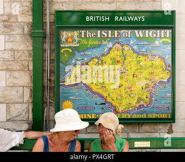 Vintage British Railways Eisenbahn Plakat, Swanage Railway Station, Dorset, England, Großbritannien Stockfoto