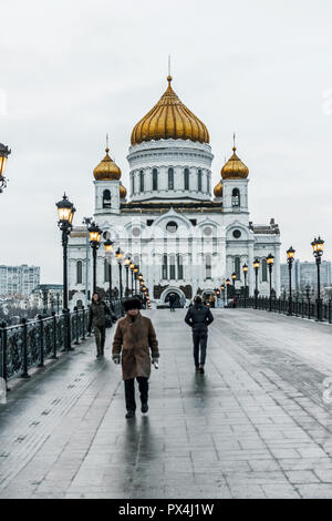 Februar 8, 2017, Moskau, Russland - die Christ-Erlöser-Kathedrale in Moskau an trüben Wintertag Stockfoto