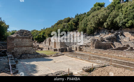 Forum Romanum in der antiken Stadt Butrint, Albanien Stockfoto