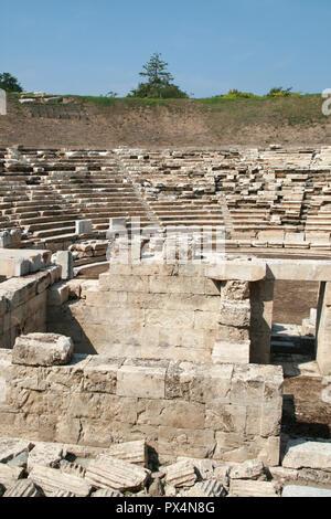 Antike Amphitheater in der archäologischen Zone von Larissa, Thessalien, Griechenland Stockfoto