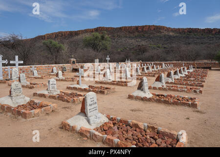 Gräber, Deutscher Soldatenfriedhof von 1904, Waterberg Plateau, Otjozondjupa Region, Republik Namibia, Afrika Stockfoto