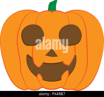 2018 Halloween Feier Jack-O-Lantern Vektor Kürbis mit gespenstisch aussehen. Stockfoto