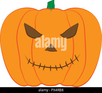 2018 Halloween Feier Jack-O-Lantern Vektor Kürbis mit furchterregend aussehen. Stockfoto