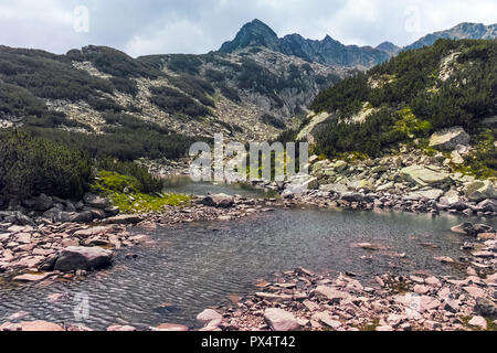 Landschaft mit oberen Muratovo See, Pirin-gebirge, Bulgarien Stockfoto