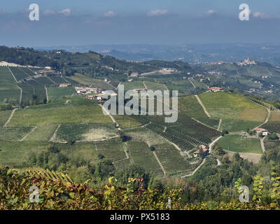 Ansicht der Langhe. Ein countryisde in Pedmont sehr beliebt wegen der guten Weine und Lebensmittel Stockfoto