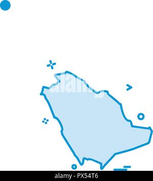 Saudi Arabien Karte Icon Design Vektor Stock Vektor
