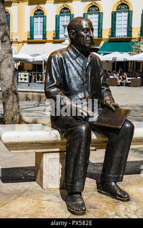 Malaga, Spanien - 11. März 2017: Statue von Pablo Picasso Stockfoto