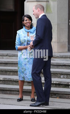 Prinz William, Herzog von Cambridge nimmt an der ersten nationalen SkillForce Prinz William Award Abschlussfeier an der Universität von Birmingham. Die Zeremonie markiert den erfolgreichen ersten Jahr des Prince William Award, eine Regelung, die darauf abzielt, jugendlichen zu helfen, ihren Charakter, Widerstandsfähigkeit und Vertrauen aufbauen. Mit: Prinz William, Herzog von Cambridge, Wo: Birmingham, Vereinigtes Königreich, wenn: 18 Sep 2018 Credit: John rainford/WANN Stockfoto