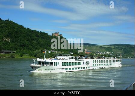 Kreuzfahrtschiff Fluss Kaiserin am Rhein, Deutschland Stockfoto