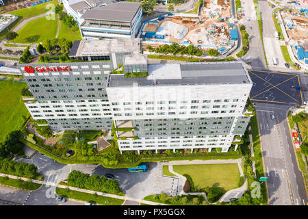 Antenne Architektur Blick auf Genting Hotel jurong im westlichen Teil von Singapur. Stockfoto