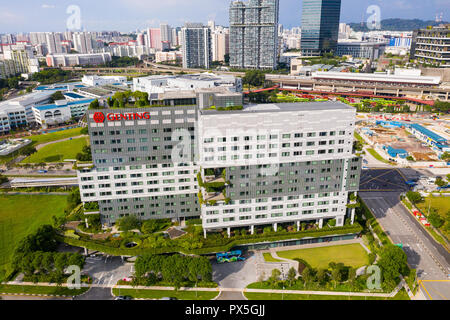 Antenne Architektur Blick auf Genting Hotel jurong im westlichen Teil von Singapur. Leicht zugang zu Industrial Park in der Nähe für den Geschäftsmann. Stockfoto