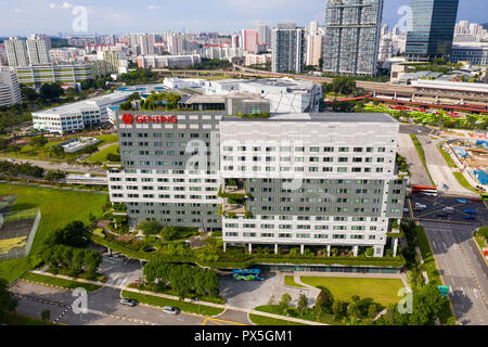 Antenne Architektur Blick auf Genting Hotel jurong im westlichen Teil von Singapur. Leicht zugang zu Industrial Park in der Nähe für den Geschäftsmann. Stockfoto