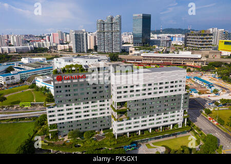 Antenne Architektur Blick auf Genting Hotel jurong im westlichen Teil von Singapur. Leicht zugang zu Industrial Park in der Nähe für den Geschäftsmann. Stockfoto