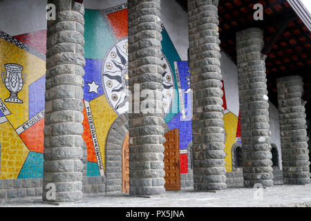 Maria voll der Gnade des Plateau d'Assy Kirche. Plateau d'Assy. Frankreich. Stockfoto