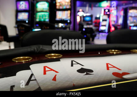 Spielautomaten in einem Casino. Frankreich. Stockfoto
