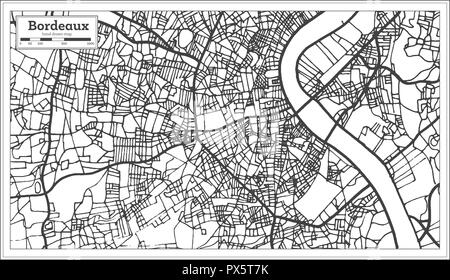 Bordeaux Frankreich Stadtplan im Retro-stil. Übersichtskarte. Vector Illustration. Stock Vektor