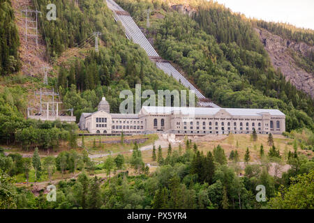 Vemork Hydroelectric Power Station in Rjukan, ein Teil der industriellen Rjukan-Notodden UNESCO Weltkulturerbe, für Norwegische schweres Wasser sabotage bekannt Stockfoto