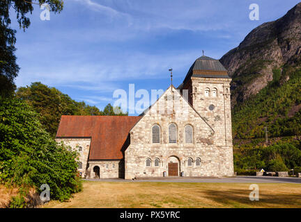 Kirche in Rjukan, einen bedeutenden industriellen Zentrum in Telemark, Norwegen, und ein Teil der industriellen Rjukan-Notodden UNESCO Weltkulturerbe Stockfoto