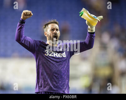 Torhüter Scott Carson von Derby County feiert seine Mannschaften gewinnen, während der Himmel Wette Championship Match zwischen Reading und Derby County an der Madejsk Stockfoto