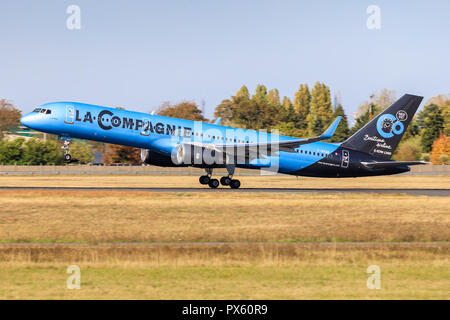 Paris/Frankreich 9. Oktober 2018: Airbus A330 von La compagnie Landung am Flughafen Paris. Stockfoto