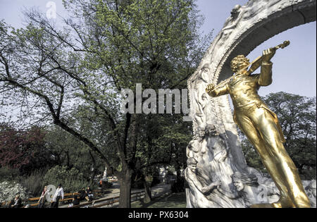 Central Park, Statue von Johann Strauss, Österreich, Wien, 1. Bezirk, Stadtpark Stockfoto