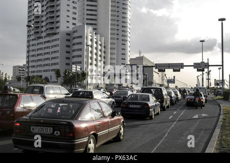 Modernes Gebäude in der Wagramerstrasse, Österreich, Wien, 22. Bezirk, Donaucity Stockfoto