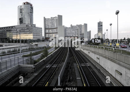 Uno-City Wien, Österreich, Wien, 22. Bezirk, Donaucity Stockfoto