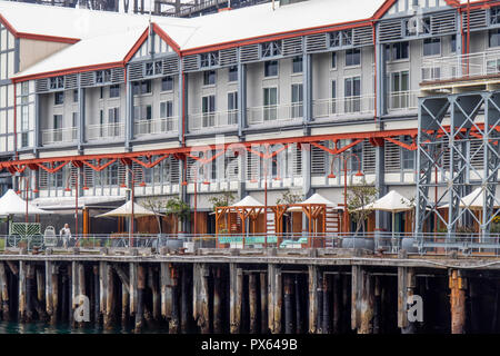 Marriott Hotel Pier One Walsh Bay Kais Revier Hickson Road Sydney, NSW, Australien. Stockfoto